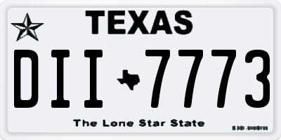 TX license plate DII7773