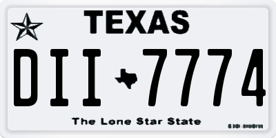 TX license plate DII7774