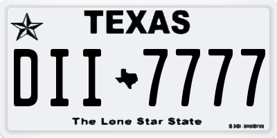 TX license plate DII7777