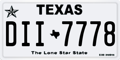 TX license plate DII7778