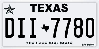 TX license plate DII7780