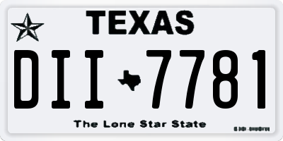 TX license plate DII7781