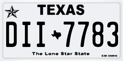 TX license plate DII7783
