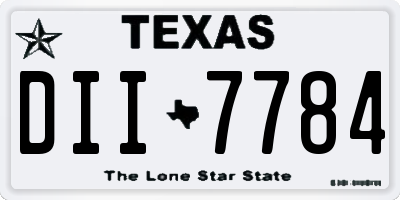 TX license plate DII7784