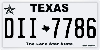 TX license plate DII7786