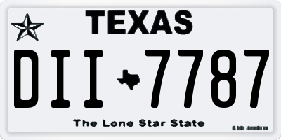 TX license plate DII7787