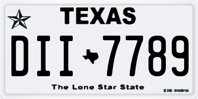 TX license plate DII7789