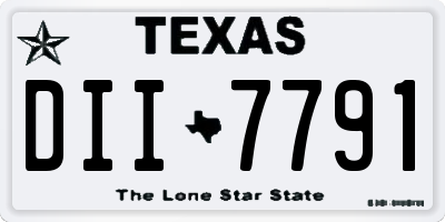 TX license plate DII7791