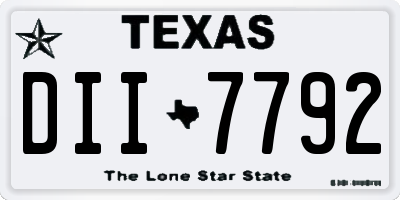 TX license plate DII7792