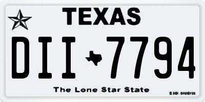 TX license plate DII7794