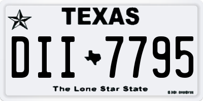 TX license plate DII7795