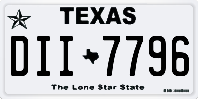 TX license plate DII7796