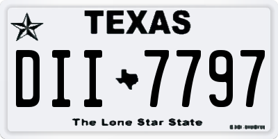 TX license plate DII7797