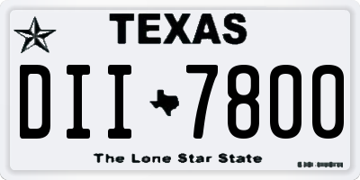 TX license plate DII7800