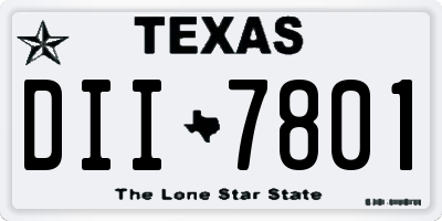 TX license plate DII7801