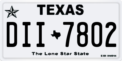 TX license plate DII7802