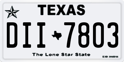 TX license plate DII7803