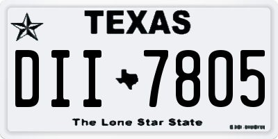 TX license plate DII7805