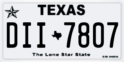 TX license plate DII7807
