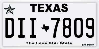 TX license plate DII7809