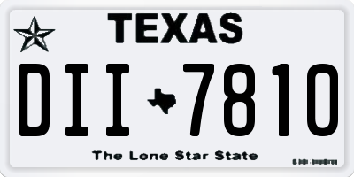 TX license plate DII7810