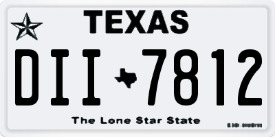 TX license plate DII7812