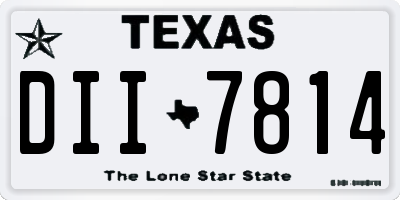 TX license plate DII7814
