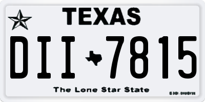 TX license plate DII7815