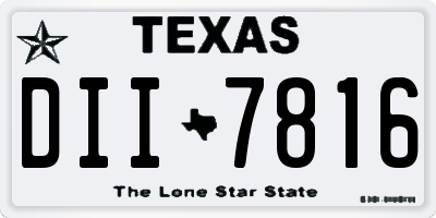 TX license plate DII7816