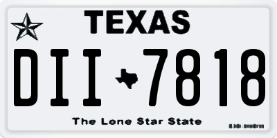 TX license plate DII7818