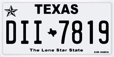 TX license plate DII7819