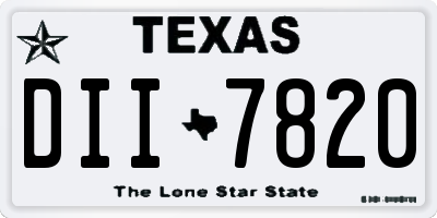 TX license plate DII7820