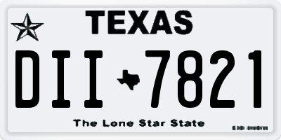 TX license plate DII7821