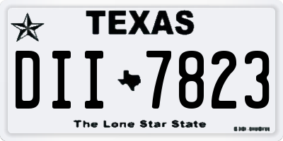 TX license plate DII7823