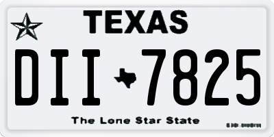 TX license plate DII7825