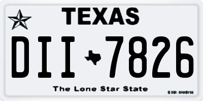 TX license plate DII7826