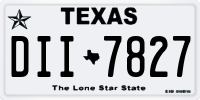 TX license plate DII7827