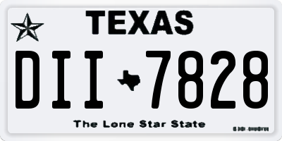 TX license plate DII7828