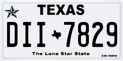 TX license plate DII7829