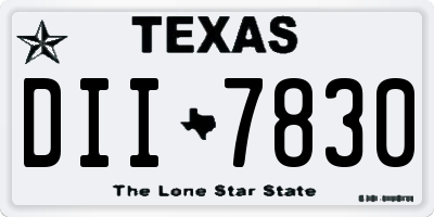 TX license plate DII7830