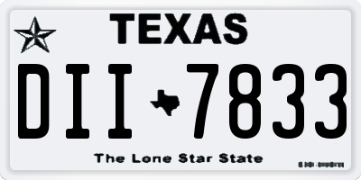 TX license plate DII7833