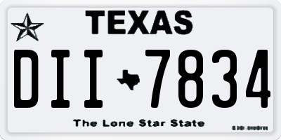 TX license plate DII7834