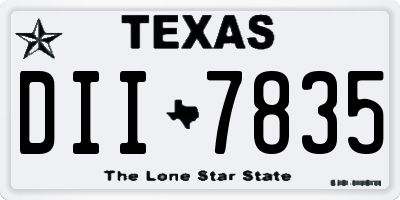 TX license plate DII7835