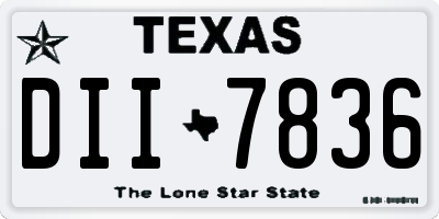 TX license plate DII7836