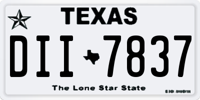TX license plate DII7837