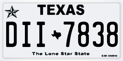 TX license plate DII7838