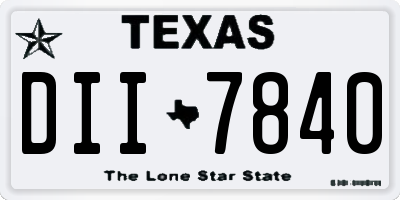 TX license plate DII7840