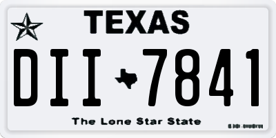 TX license plate DII7841