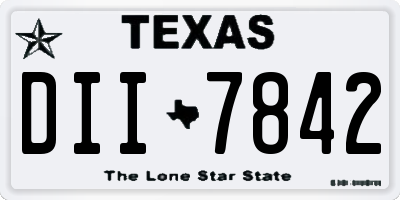 TX license plate DII7842