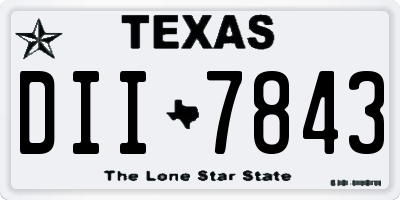 TX license plate DII7843
